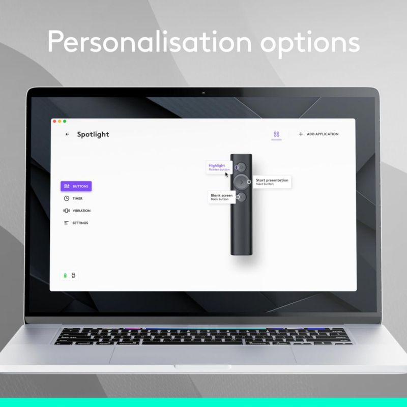 Control remoto para presentaciones Logitech Spotlight con Bluetooth color negro