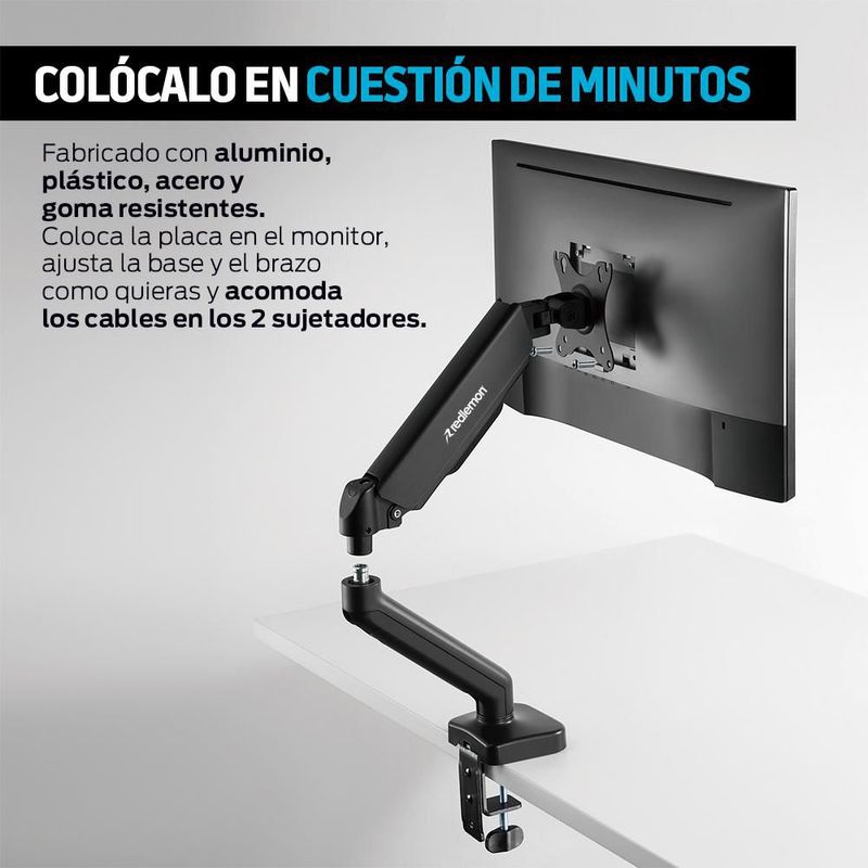 Soporte Hidráulico para Monitor de Hasta 32” Ajustable