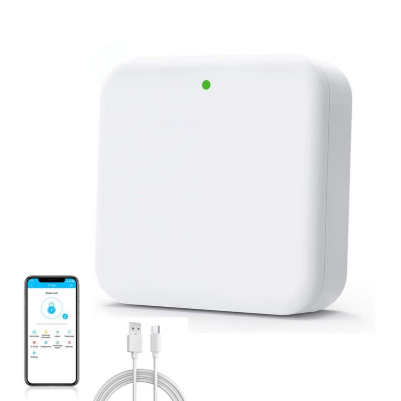 Puerta de Enlace WiFi Control Remoto Cerradura de Puerta de Huella Digital Inteligente con Control de Voz Tipo C Interfaz de Ali