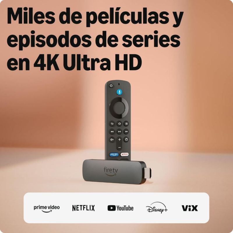 Fire TV Stick 4K Select 2025 Alexa Control Voz Streaming Netflix Disney+ ViX Convierte Tu TV en Smart TV