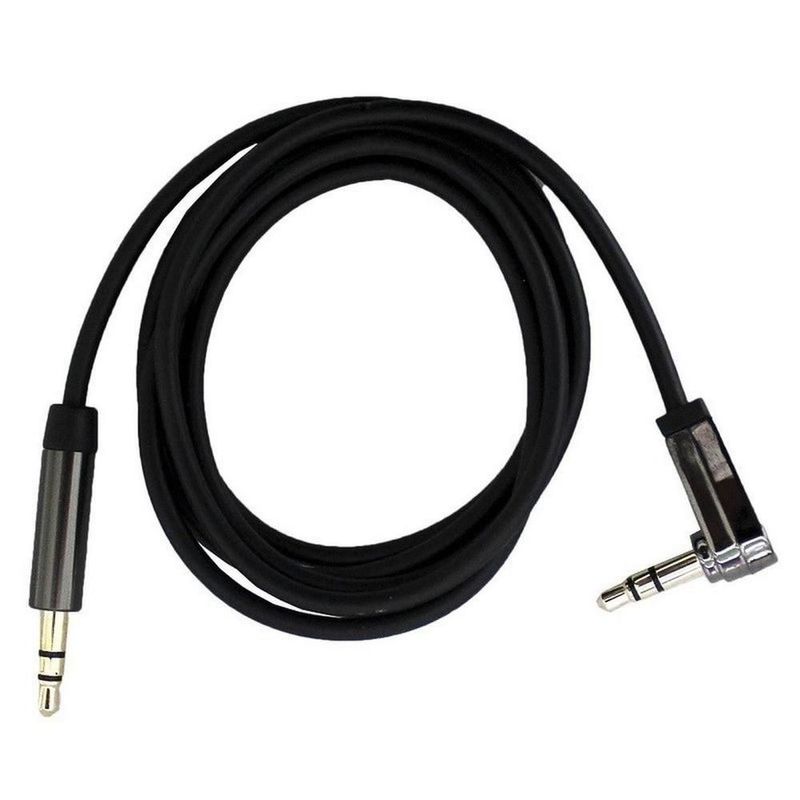 Cable para audio plug 3.5 estereo a 3.5 estereo en l negro