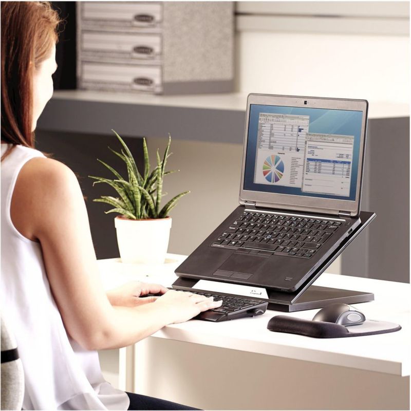 Soporte elevador para portátil Fellowes Designer Suites ajustable negro