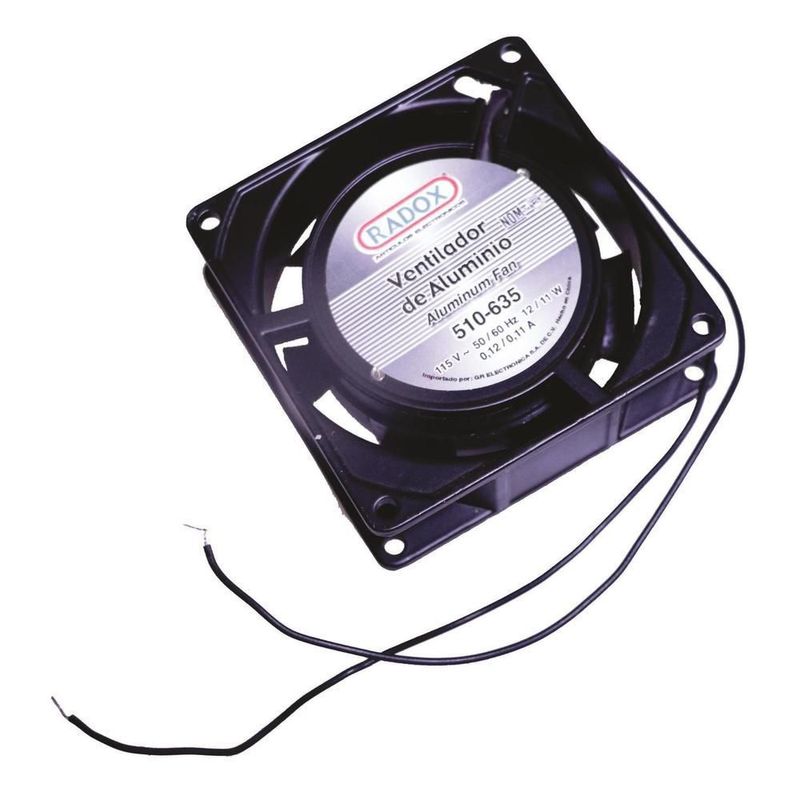 Ventilador fan de aluminio 115v 15w 2350rpm 8x8x1.5cm