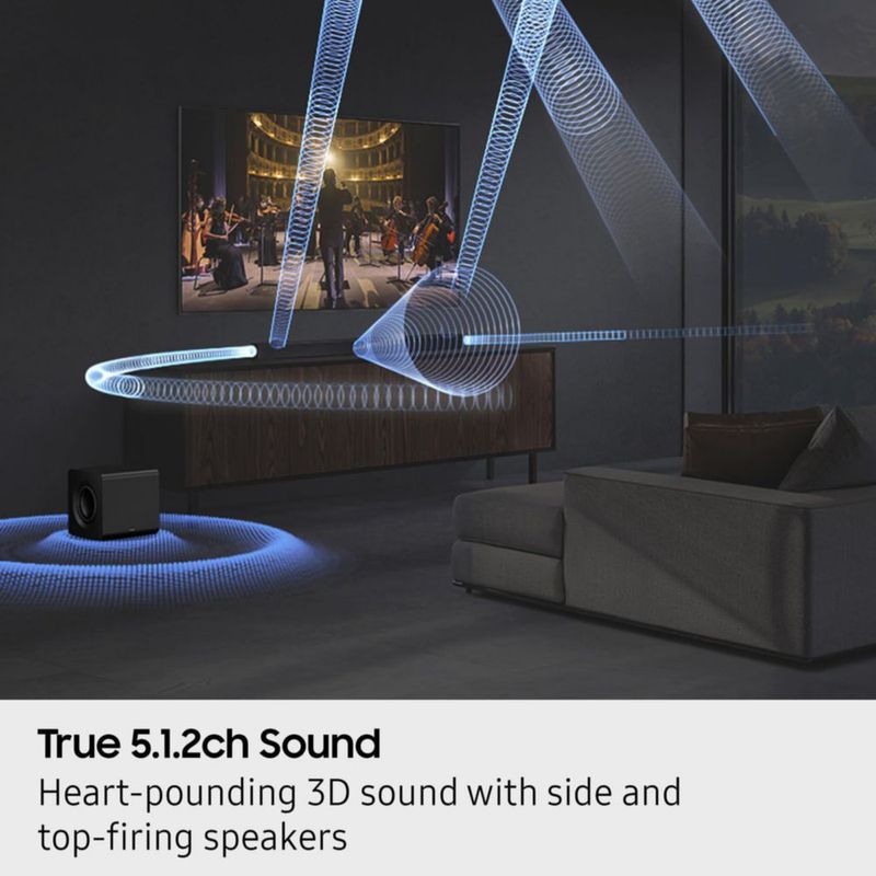 Barra de sonido Samsung Q800F 5.1.2 canales serie Q con subwoofer