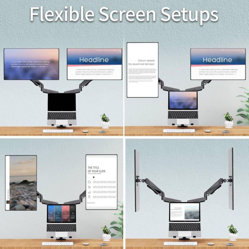 Soporte para monitor y portátil MOUNTUP Dual para 2 personas de hasta 27 pulgadas
