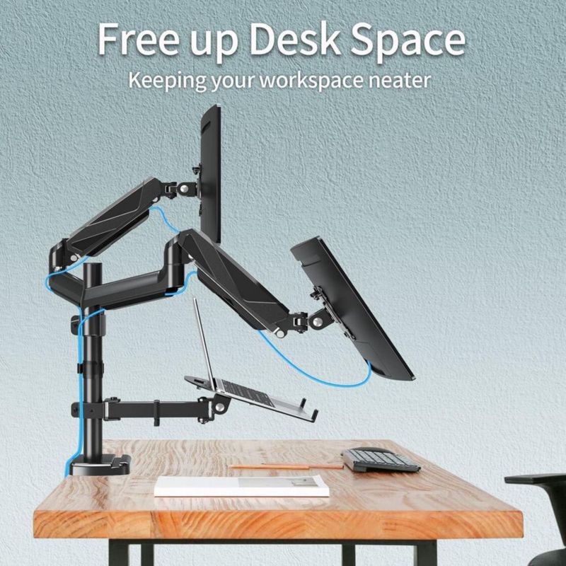 Soporte para monitor y portátil MOUNTUP Dual para 2 personas de hasta 27 pulgadas