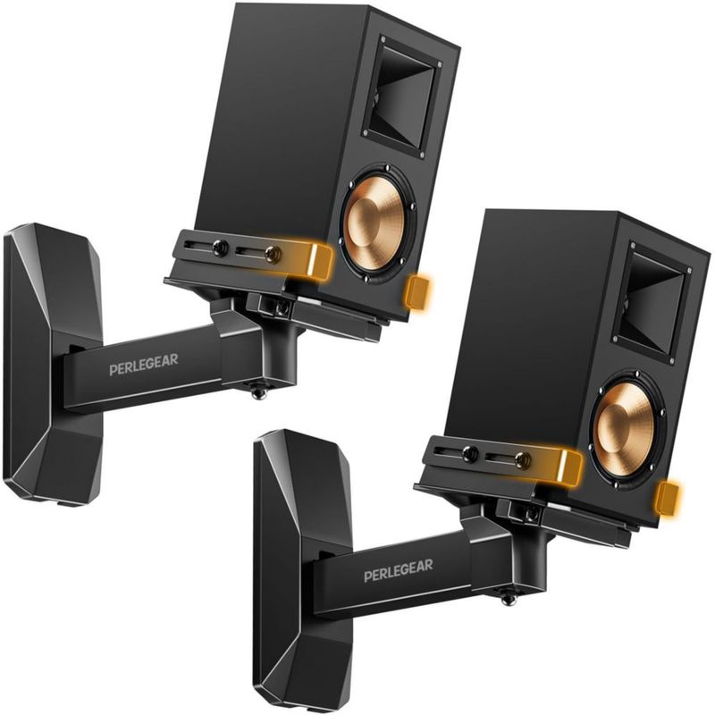 Soportes de pared para parlantes Perlegear con doble abrazadera inclinación y giro 25 kg