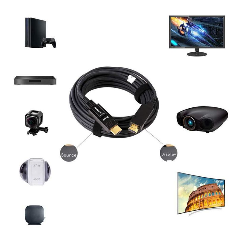 Cable HDMI de fibra óptica DTECH 15 m 4K 60 Hz 444 Chroma Subsampling