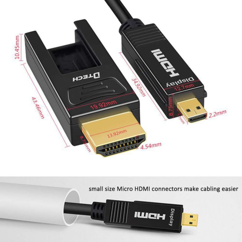 Cable HDMI de fibra óptica DTECH 15 m 4K 60 Hz 444 Chroma Subsampling