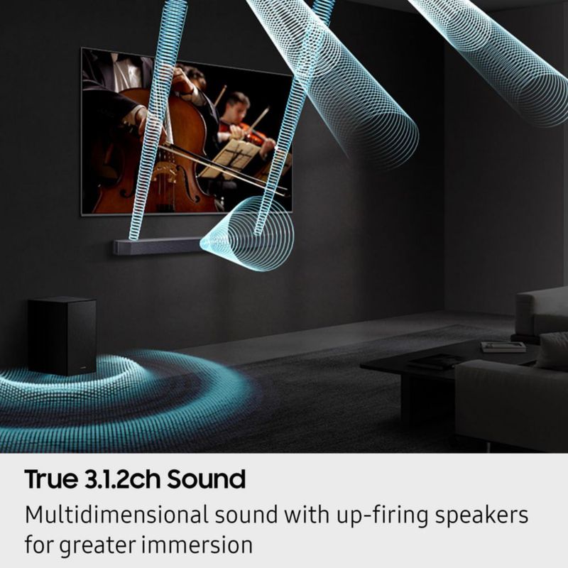 Barra de sonido Samsung Q-Series HW Q600F con subwoofer de 3.1.2 canales 2025