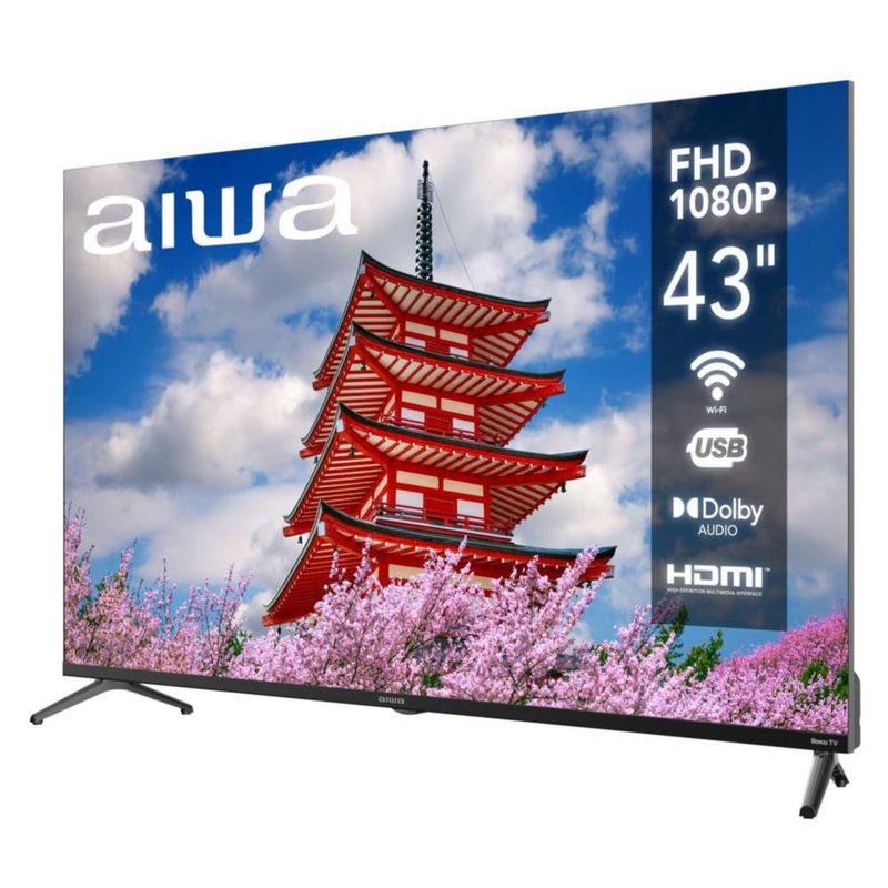 Aiwa Smart TV de 43 Pulgadas Roku TV, Pantalla LED Full HD 1080p de Al