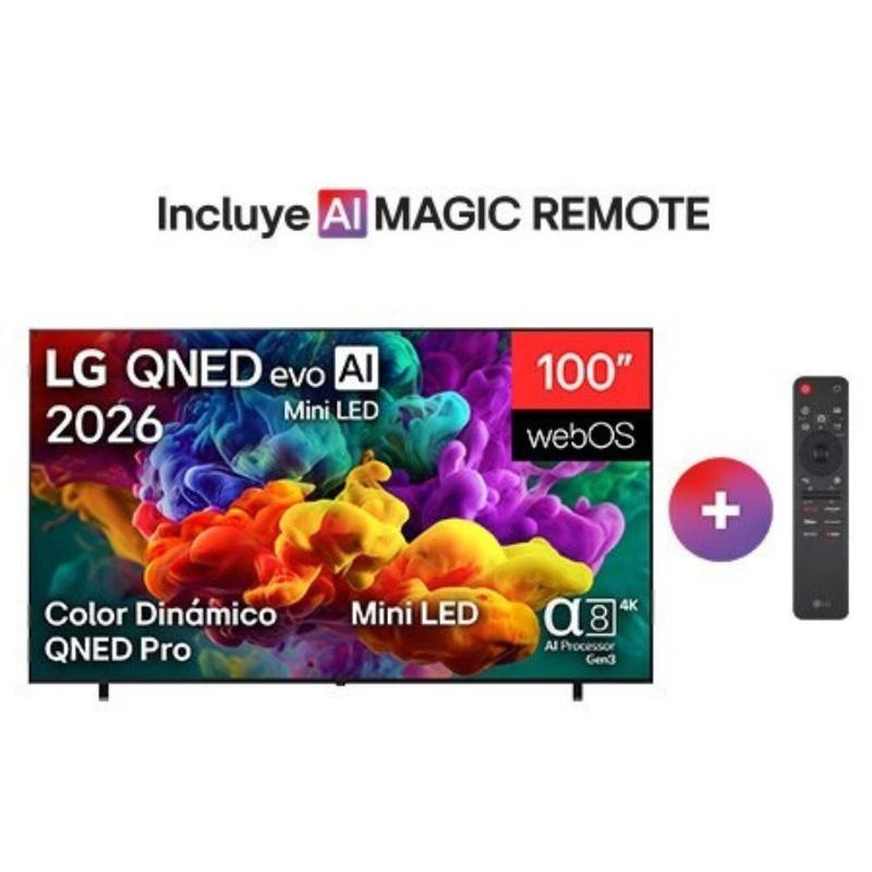Pantalla Smart TV LG 100 pulgadas QNED evo AI Mini LED QNED85BS 4K webOS 2026
