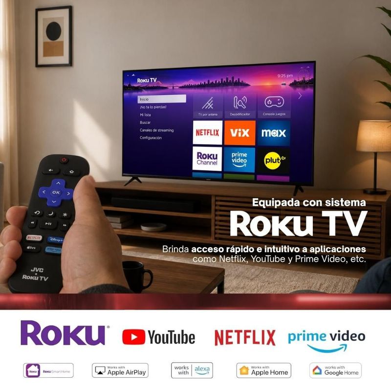 JVC Pantalla Smart TV 32 Pulgadas HD LED Frameless Roku TV