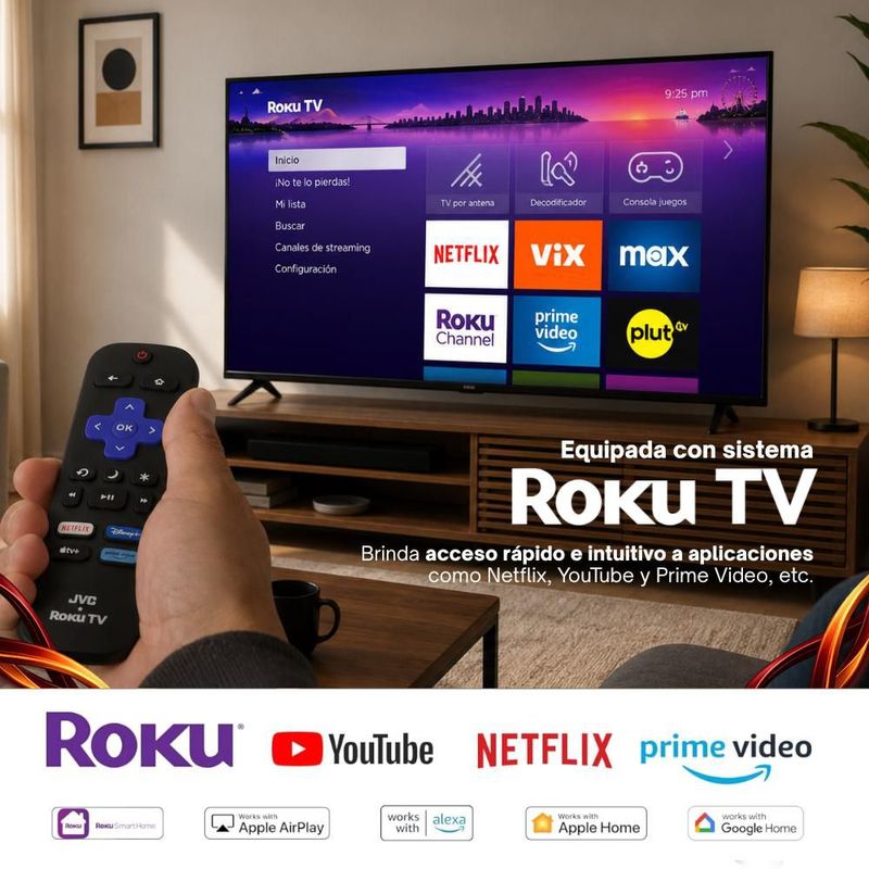 JVC Pantalla Smart TV 40 pulgadas Full HD LED Roku SI40FR