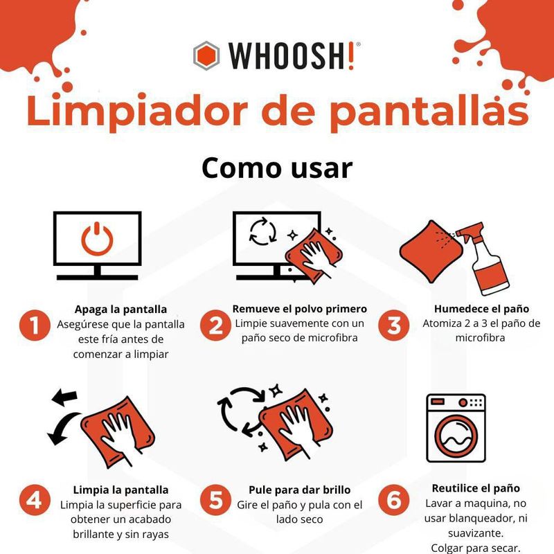 Líquido Limpiador Whoosh Refill 950ml Screen Shine Original