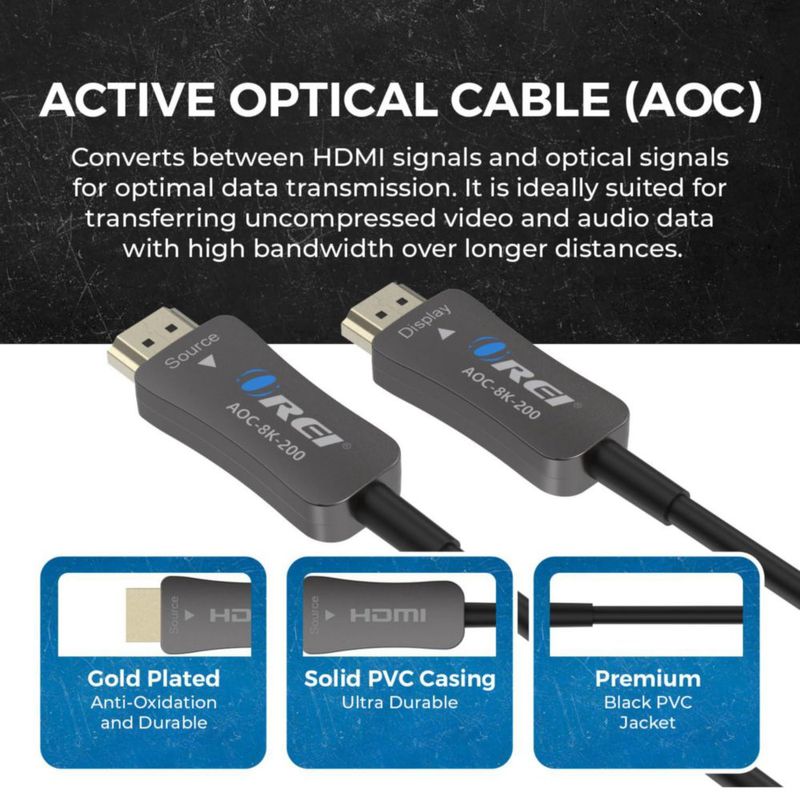 Cable HDMI OREI de 61 m 8K 60 Hz 4K 120 Hz HDR10+