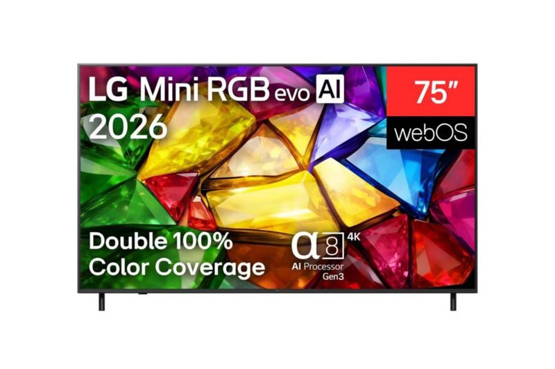 Pantalla Smart TV LG 75 pulgadas Mini RGB evo AI MRGB86 4K webOS 2026