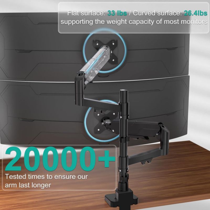 Soporte vertical doble para monitores WALI para pantallas de 17 a 49"
