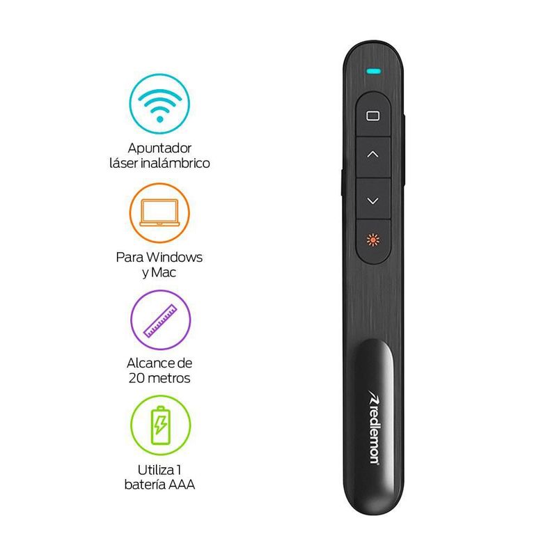 Apuntador Láser Inalámbrico Presentador para Diapositivas USB Redlemon