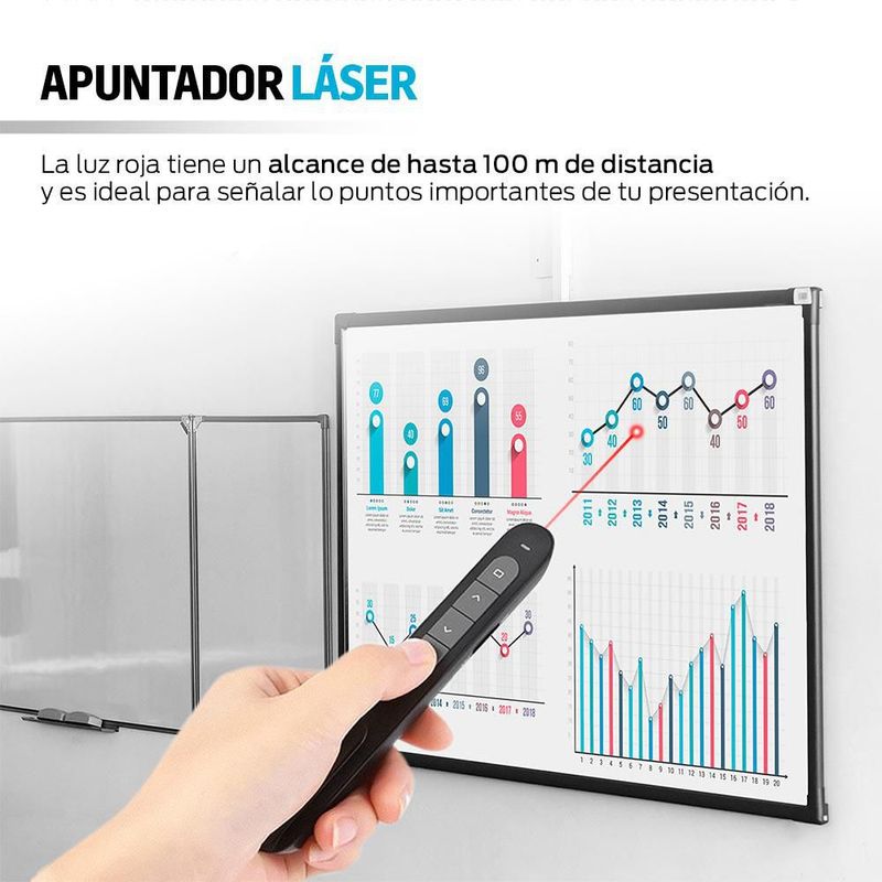 Apuntador Láser Inalámbrico Presentador para Diapositivas USB Redlemon