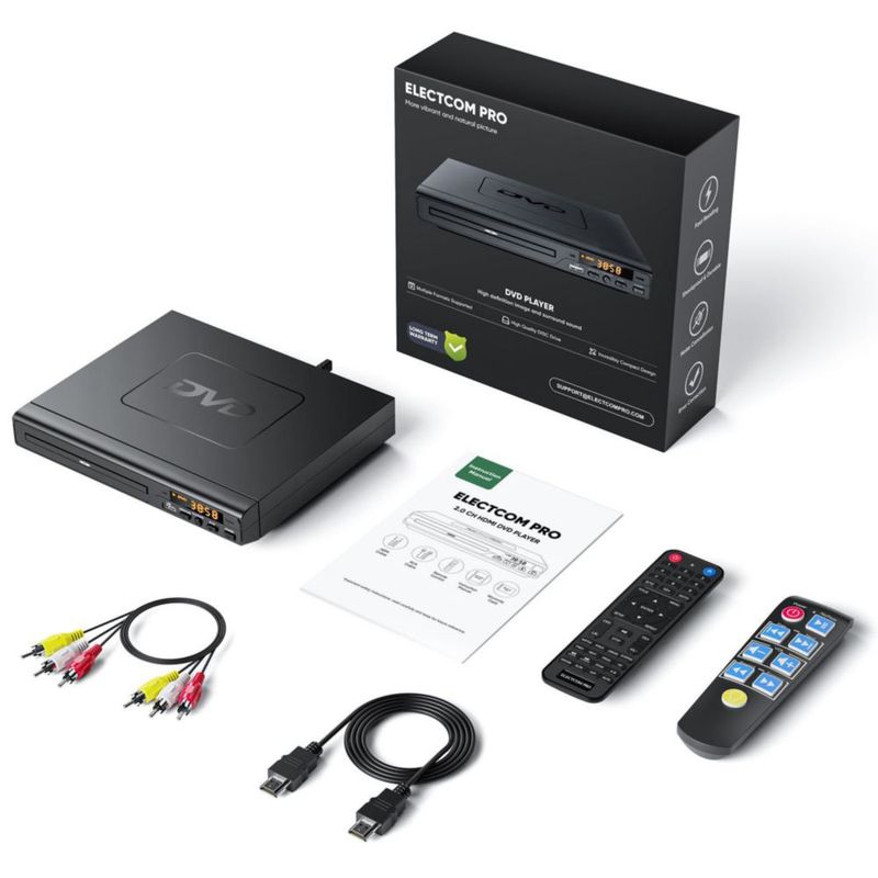 Reproductores de DVD para TV con HDMI reproductores de DVD que reproducen todas las regiones reproductor de DVD sencillo para personas mayores