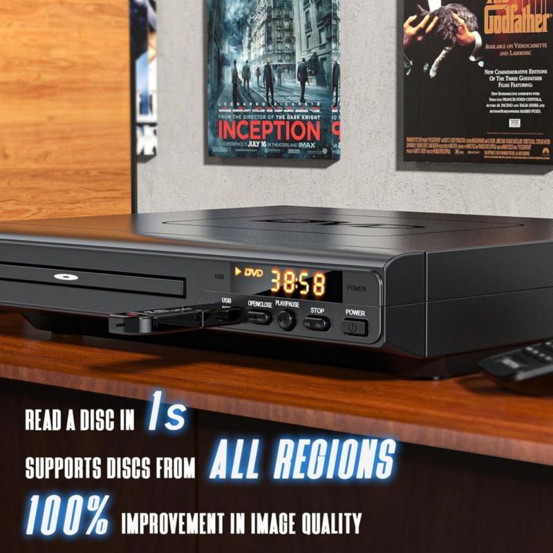 Reproductores de DVD para TV con HDMI reproductores de DVD que reproducen todas las regiones reproductor de DVD sencillo para personas mayores