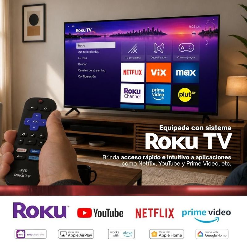 JVC Pantalla Smart TV 40 pulgadas Full HD LED Roku SI40FR