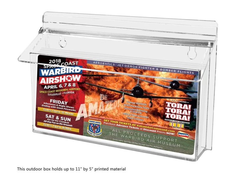 Estante de Almacenamiento Marketing Holders Caja para Folletos Exterior 11" x 4"