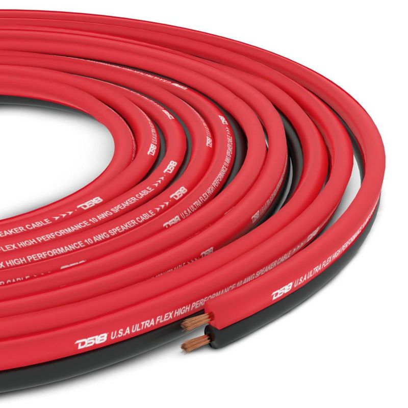Cable para Bocina DS18 SW-12GA-100RB 12 AWG 30.5 m Rojo y Negro