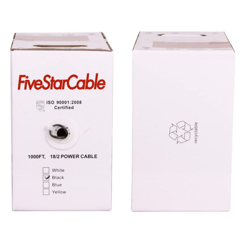 Cable Electrónico FiveStarCable 18-2 AWG 305 m con Cubierta de PVC