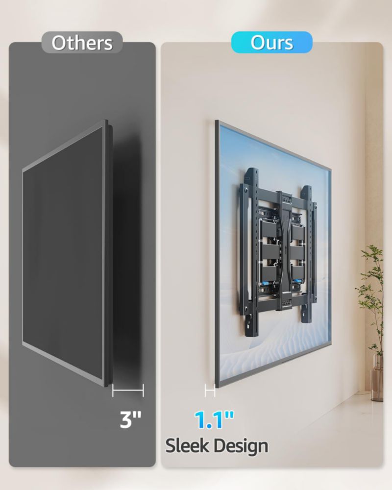 Soporte de pared para TV MOUNTUP ultradelgado movimiento completo 37-90"