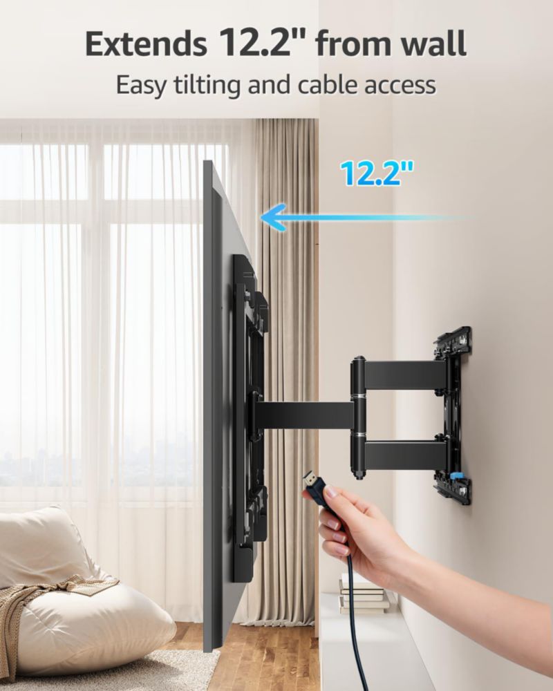 Soporte de pared para TV MOUNTUP ultradelgado movimiento completo 37-90"