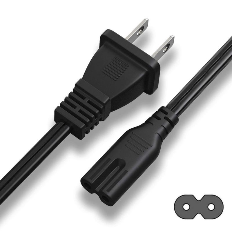 Cable de alimentación Bicmice 1.8 m con enchufe de pared de 2 clavijas para TV