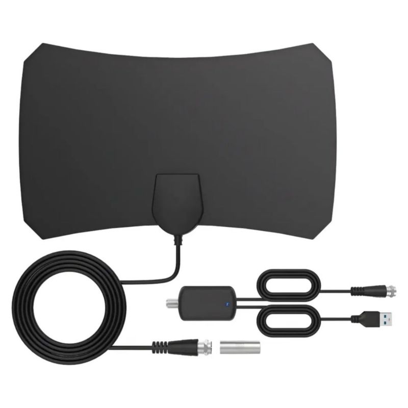 Antena De Tv Digital Hdtv Para Interiores 4k Hd 1080p Color Negro
