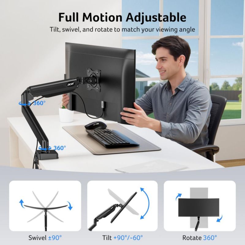 Soporte Ajustable para Monitor Acer Compatible con Pantallas de 17 a 34"
