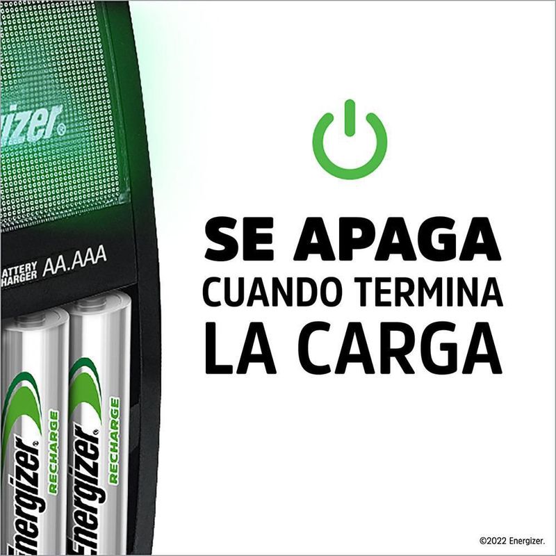 Cargador de pilas energizer maxi + 2 pilas aaa recargables
