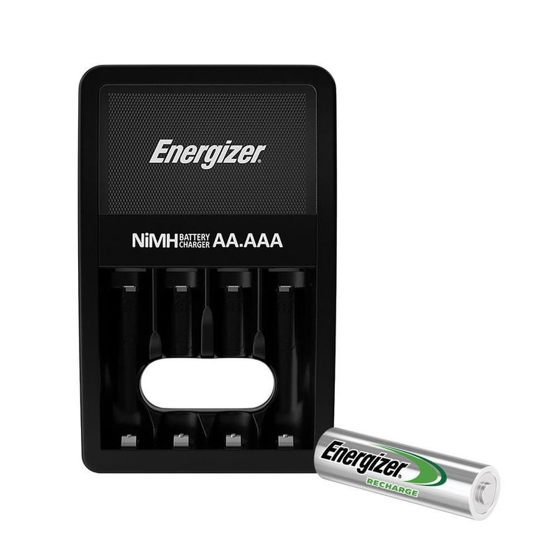 Cargador de pilas energizer maxi + 2 pilas aaa recargables