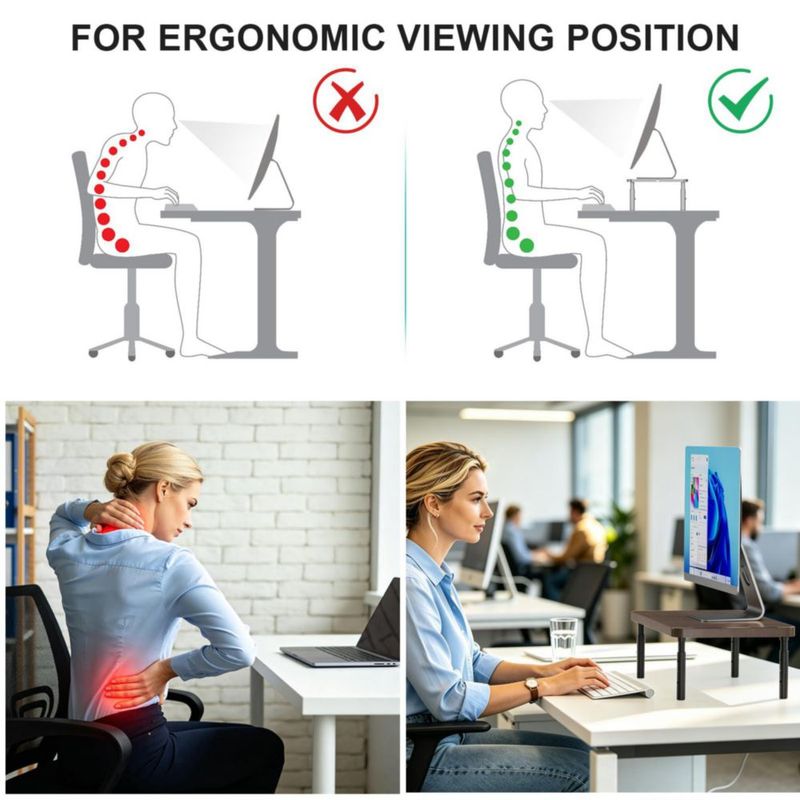 Soporte para Monitor WALI Ajustable 36 cm‑46 cm Negro