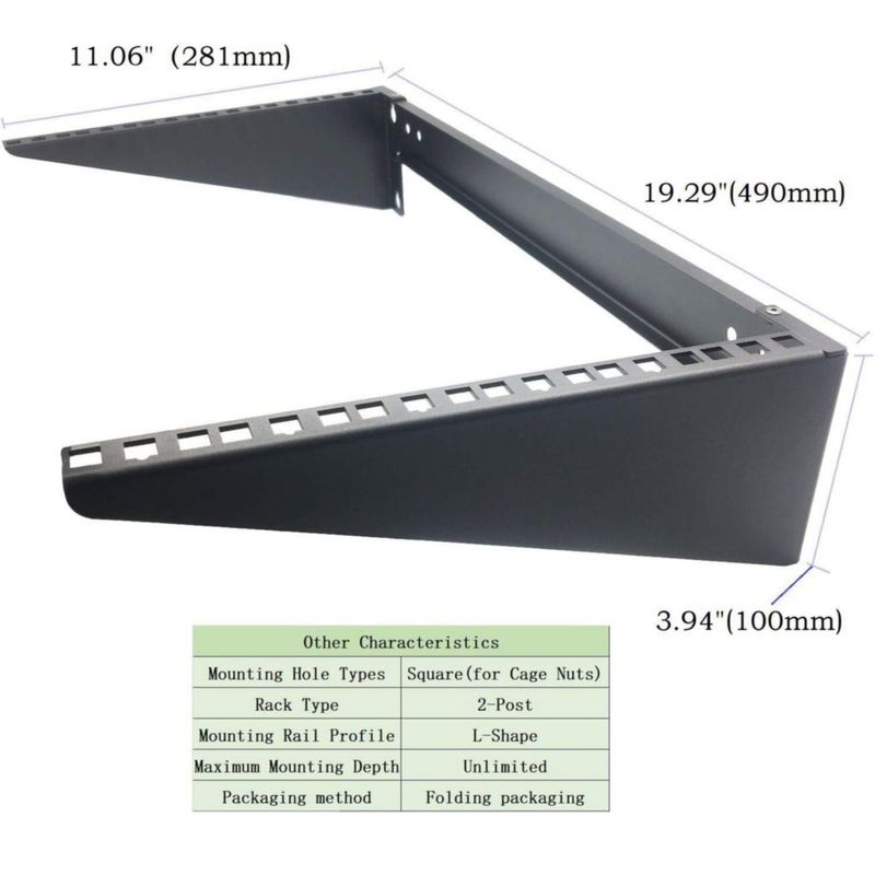 Rack de pared Mofangtech 6U 49x28x10 cm 20 kg