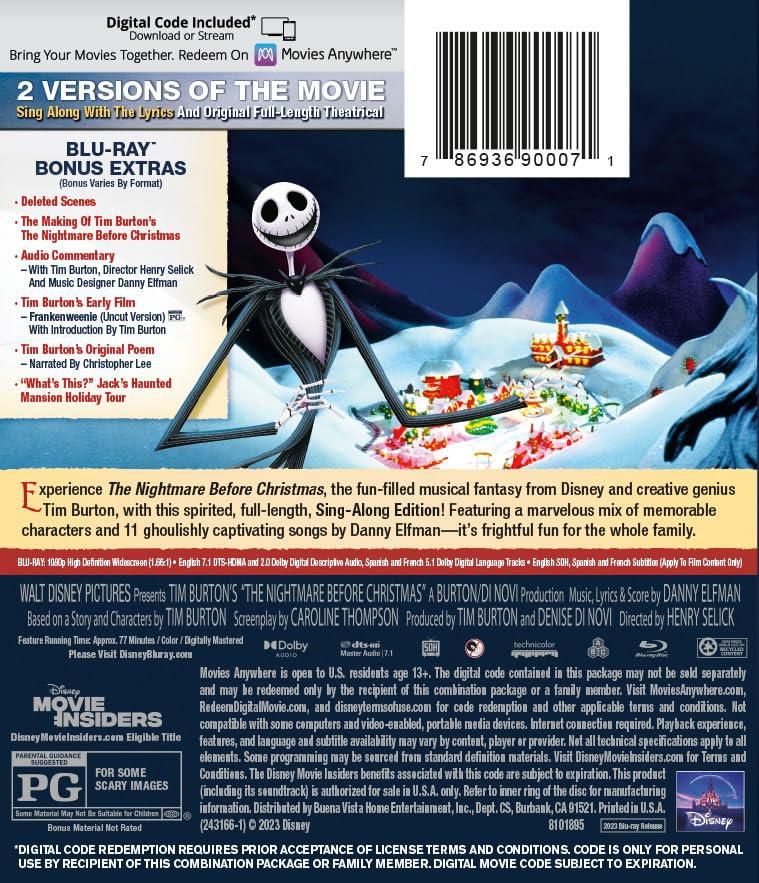 Película Disney: La Pesadilla antes de Navidad (Edición Karaoke)