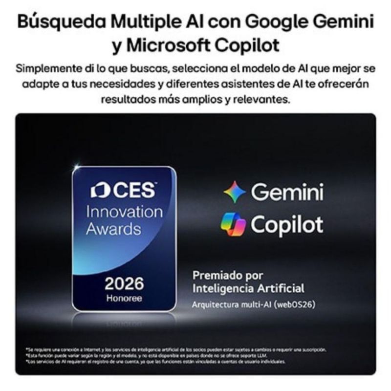 Pantalla Smart TV LG 43 pulgadas NANO 4K UHD AI NU80 webOS 2026