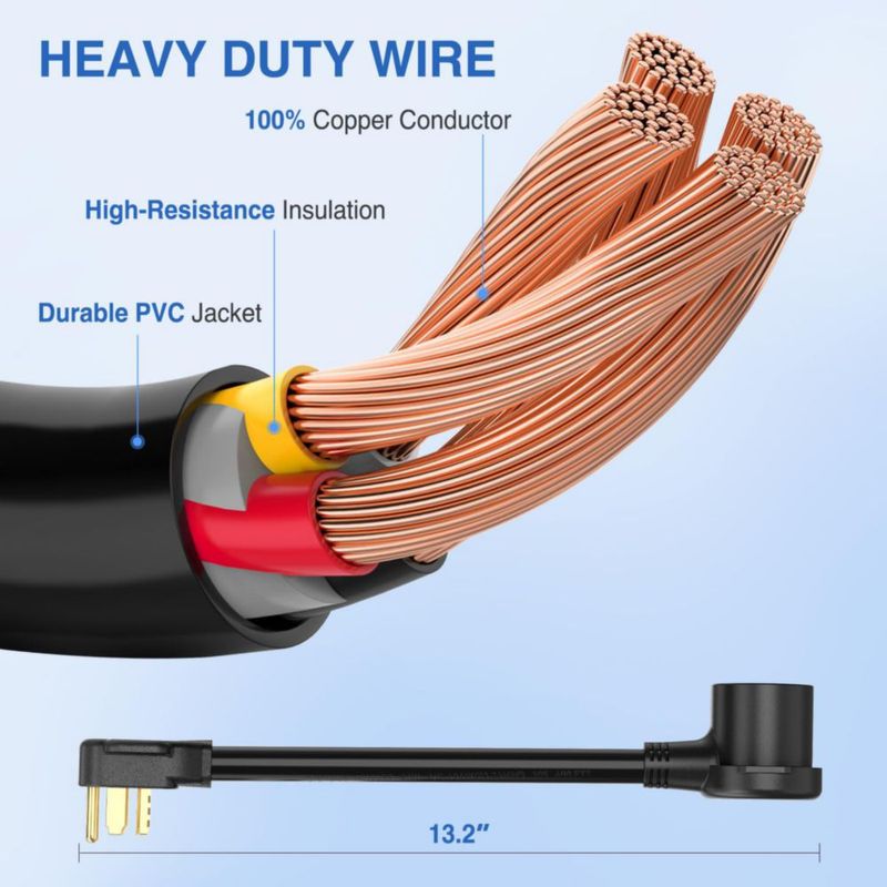 Adaptador para Secadora Nilight 30A a 30A 125V/250V 30 cm
