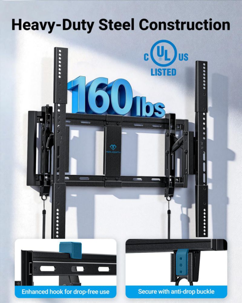 Soporte de pared para TV PERLESMITH 42-100" 726 kg Inclinable y giratorio