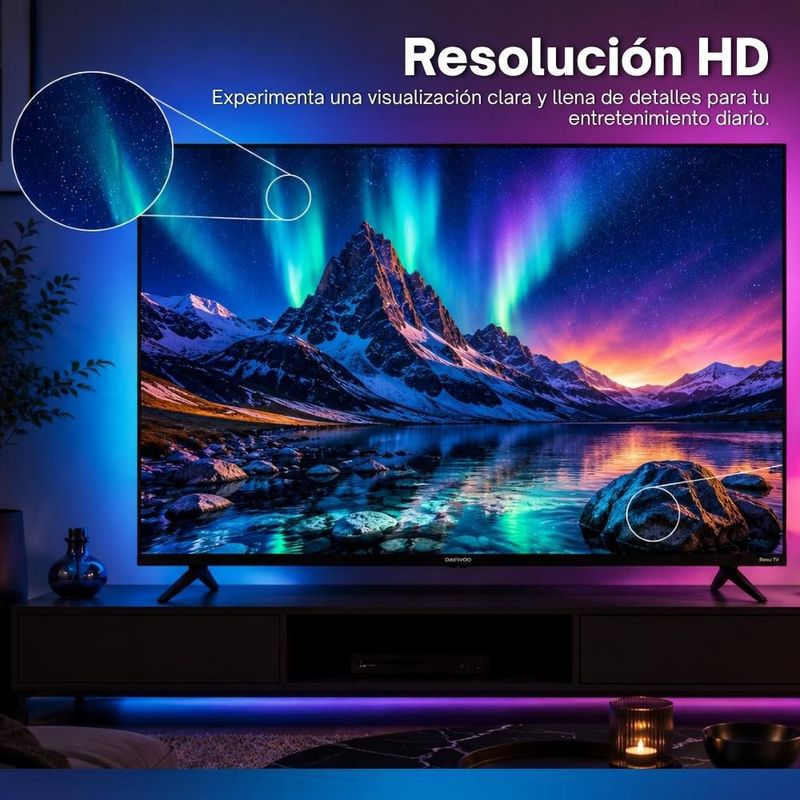 Daewoo Pack 2 Smart TV 32 Pulgadas HD LED Roku TV Netflix YouTube Prime Video Modelo DAW32R