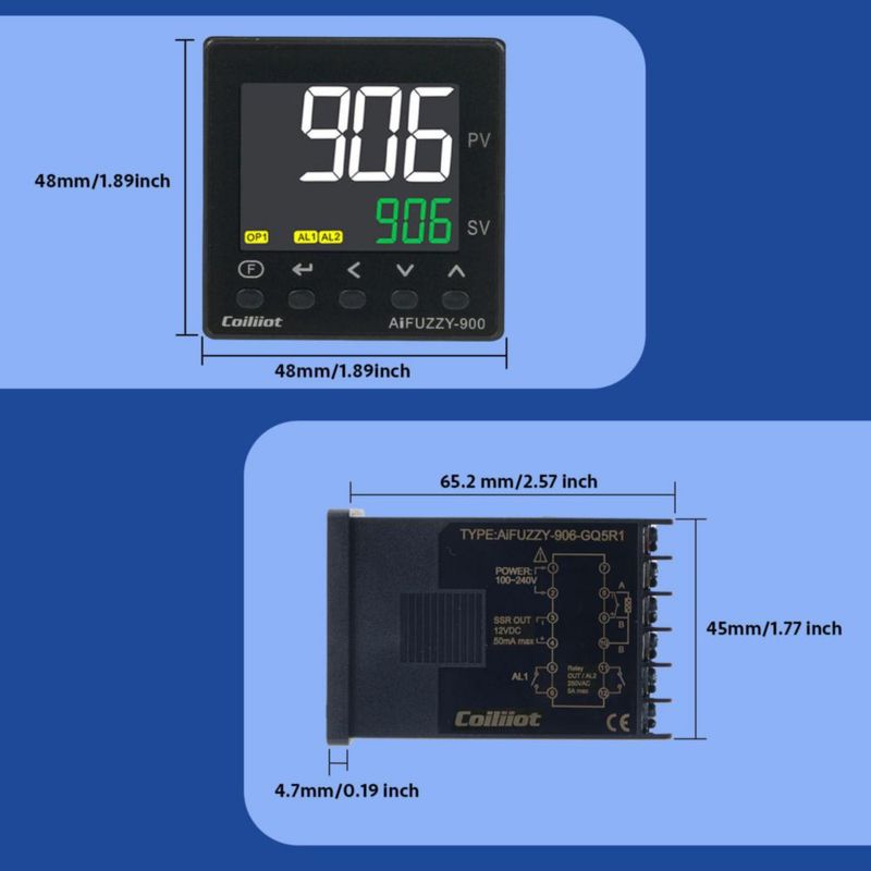 Controlador Coiliiot 48×48 mm AC100‑240 V Salida Dual