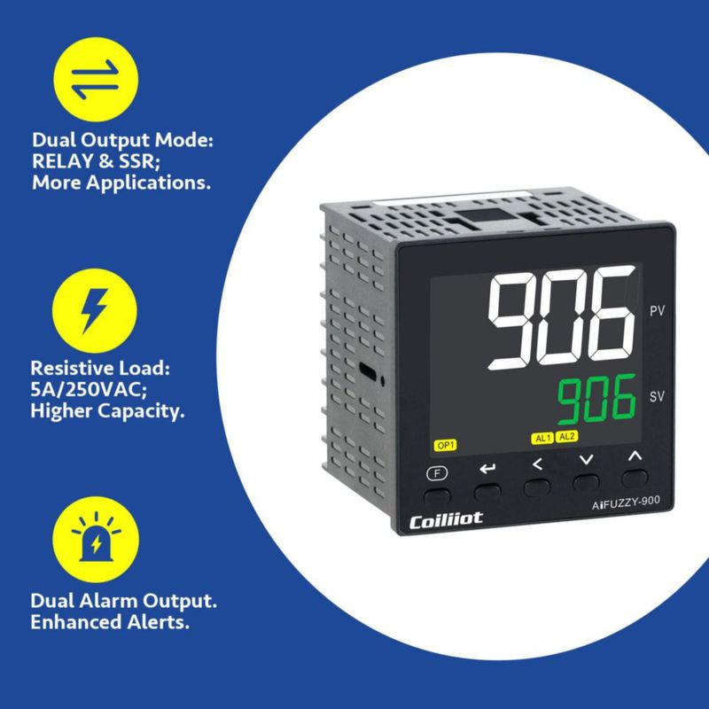 Controlador Coiliiot 72x72 mm AC100-240V Salida Dual
