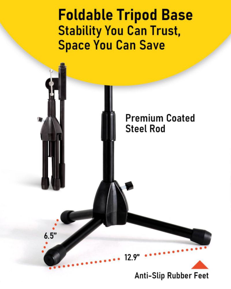 Soporte de micrófono Stage Rocker 24‑43 cm plegable paquete de 2 negro