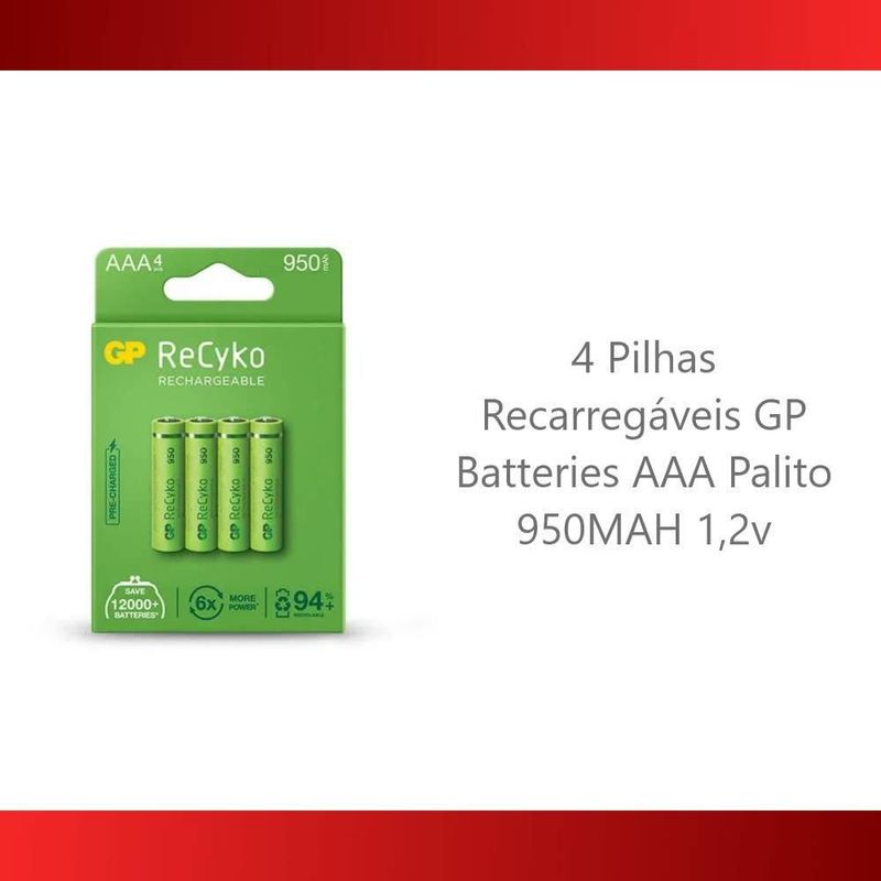 Batería GP 12 V 1000 mAh AAA/LR03 Paquete de 4