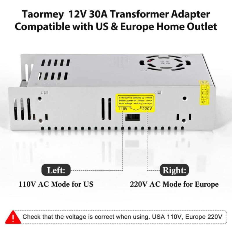 Fuente de alimentación Taormey 12V 30A 360W 110V/220V