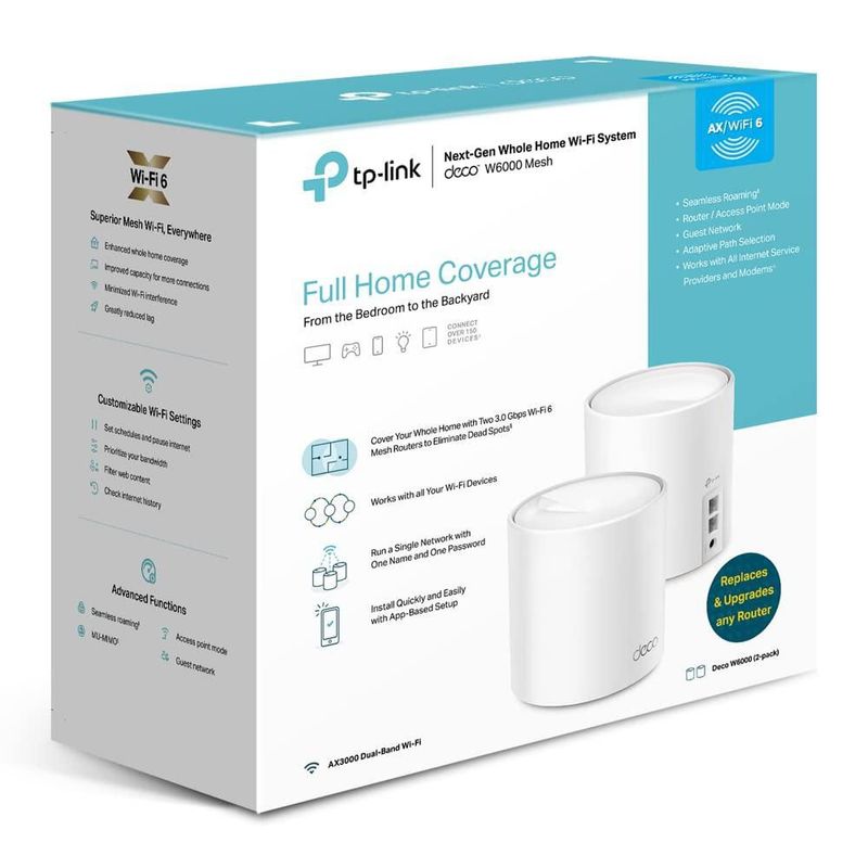 Router Mesh TP-Link Deco W6000 (paquete de 2) Wi‑Fi 6